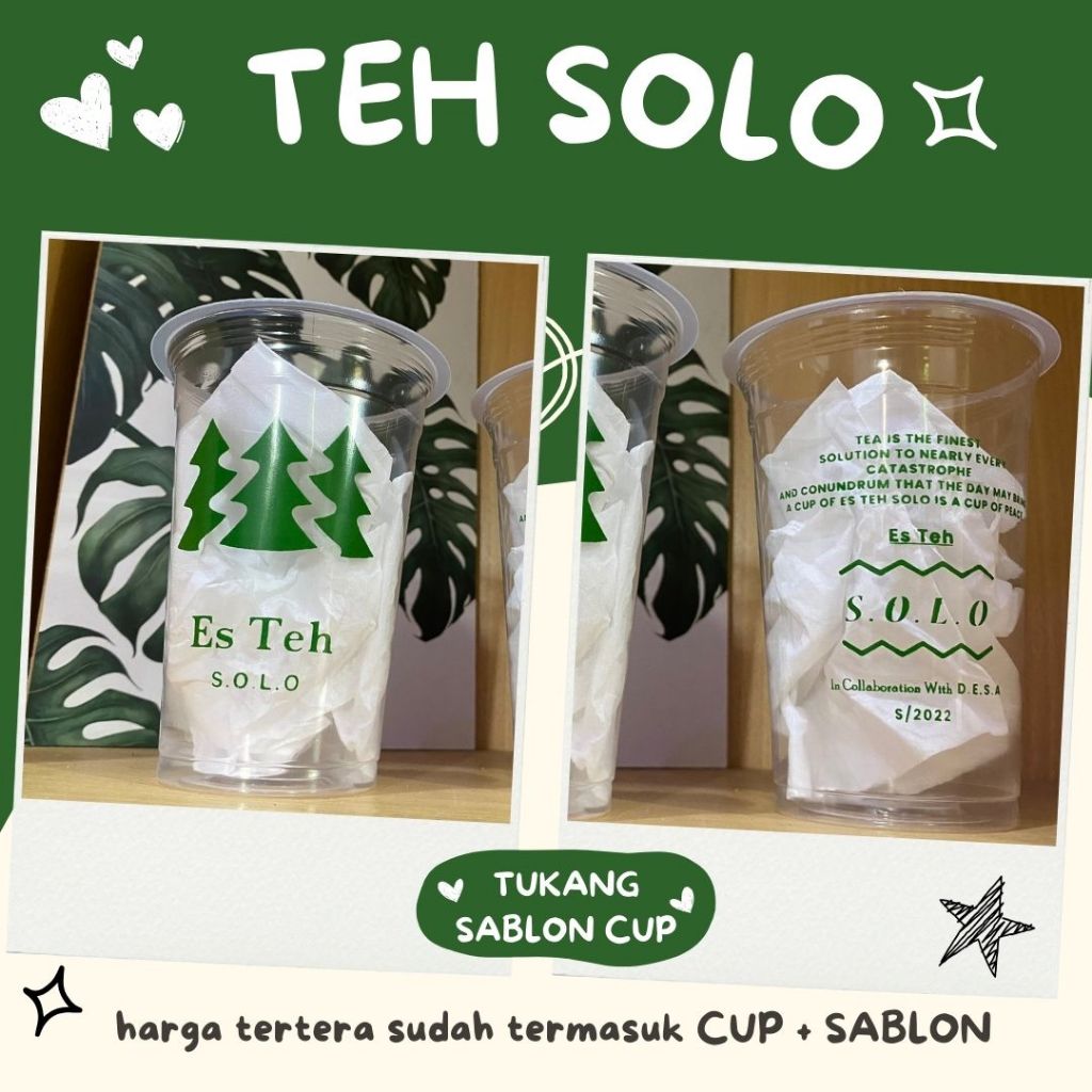 CUP 16OZ DATAR 7 GRAM - SABLON + CUP | TEH SOLO|BEST TEA |TEH NUSANTARA|TEH DESA|COSTOME DESAIN
