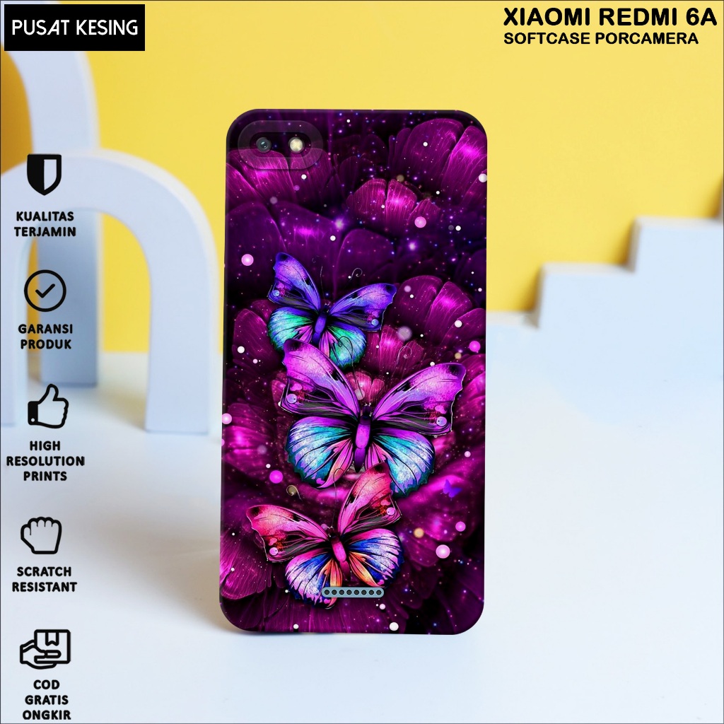 CASE XIAOMI REDMI 6A - Casing Hp Xiaomi Redmi 6A Motif KUPU KUPU - Case Hp Xiaomi Redmi 6A - Casing 