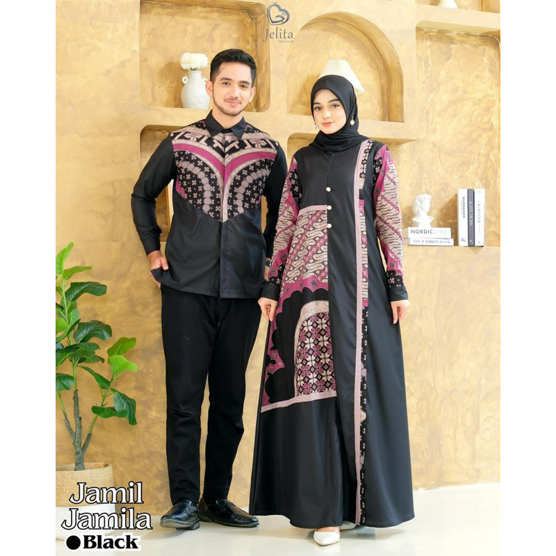 Dress Gamis couple Jamil Jamila black