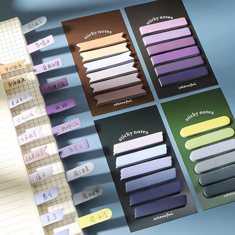 

(baru) Sticky Note Gradiasi 6in1 Tempelan Kertas Catatan 120 Lembar Kertas Notes Morandi Warna Gradasi Label Indeks Kertas Deco Colourful Diy Jurnal Planner Mini Memo Bookmark Notepad Alat Tulis Kantor Sekolah