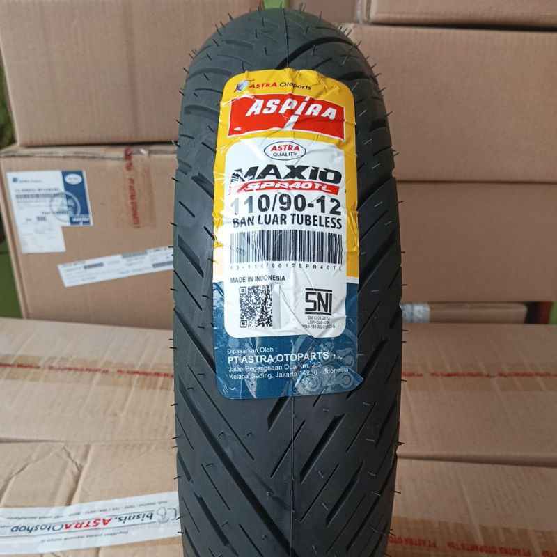 Ban Tubeless Belakang Scoopy Ring, Genio, Ring 12  Aspira Maxio 110/90-12