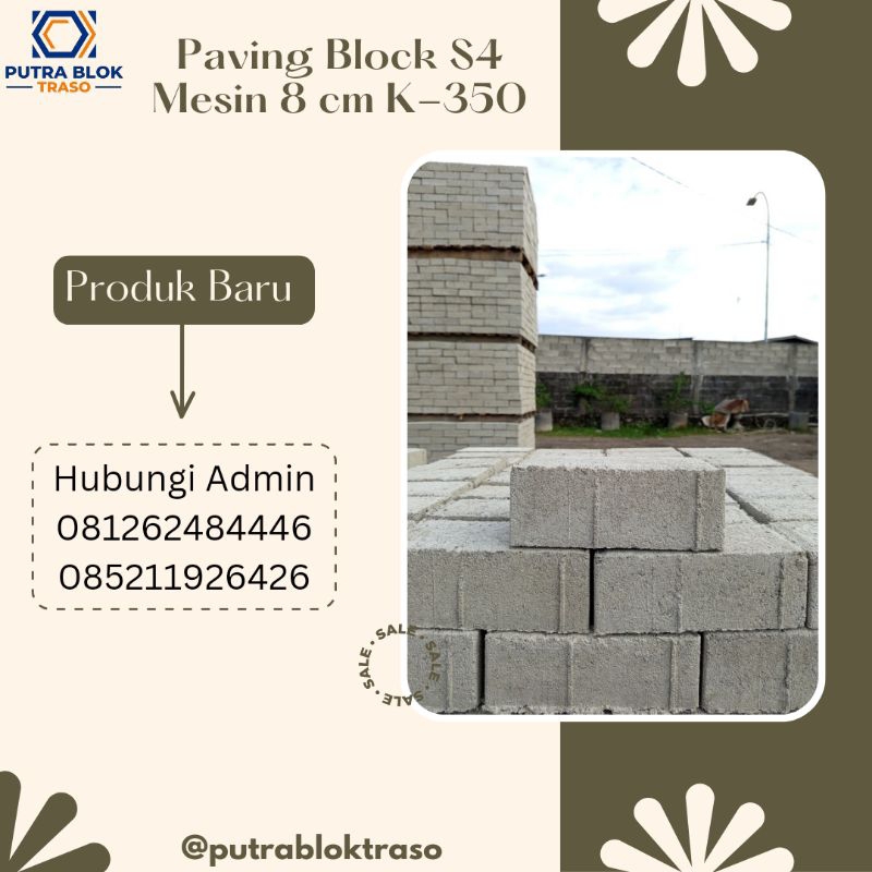 Paving Block S4 Mesin 8 cm K-350