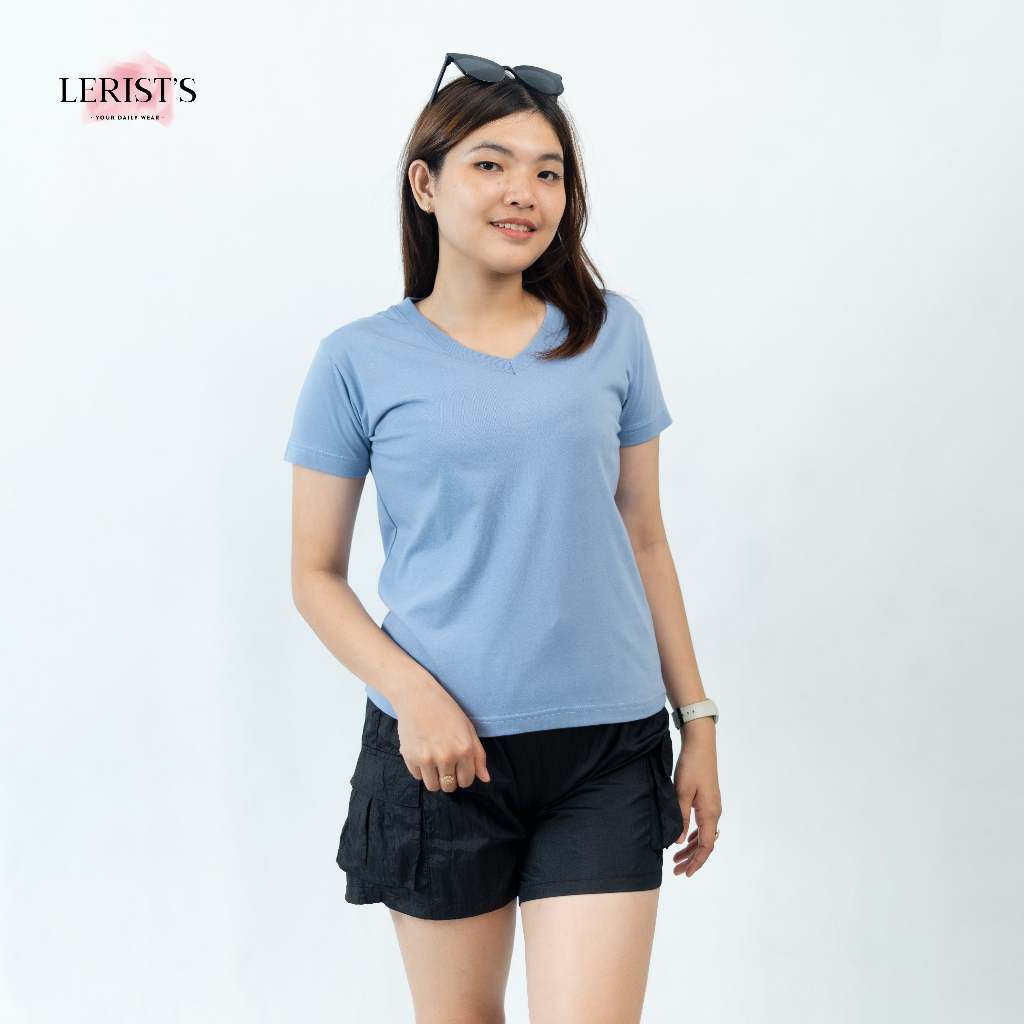 Kaos V Neck / Vneck Pendek / Atasan Wanita / Kaos Polos fashion wanita Terbaru /Oversize Tee 2 / Bas