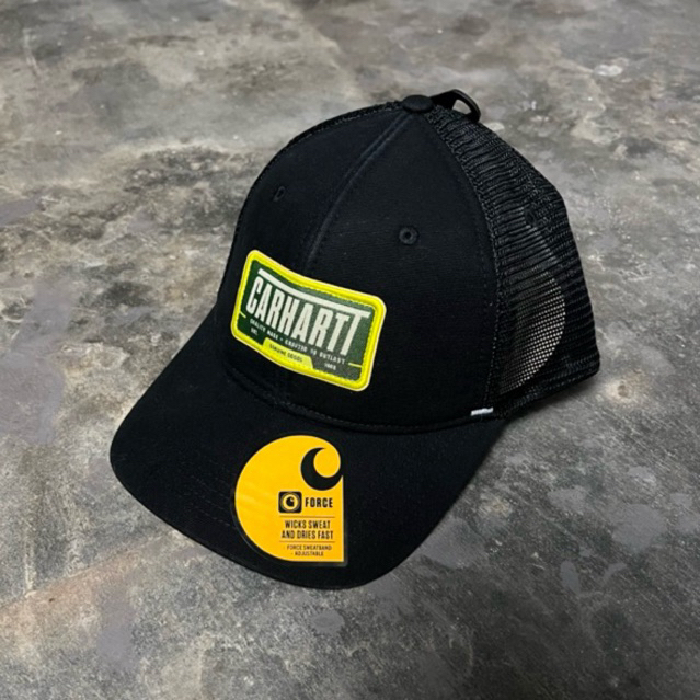 Carhartt Canvas Mesh Back Outlast Patch Cap Black - Original 100%