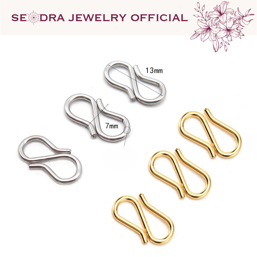 SEODRA • Kaitan Pengait Gelang/ Kalung Model S • Titanium Anti Karat Anti Luntur Perhiasan Wanita • 