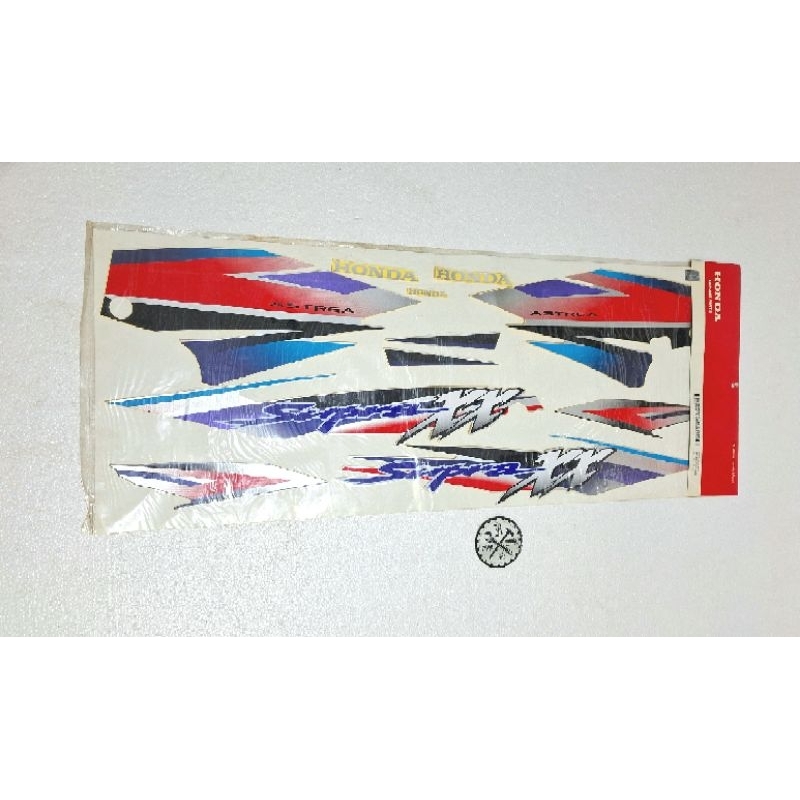 STRIPING HONDA SUPRA XX UNGU SILVER ORIGINAL AHM