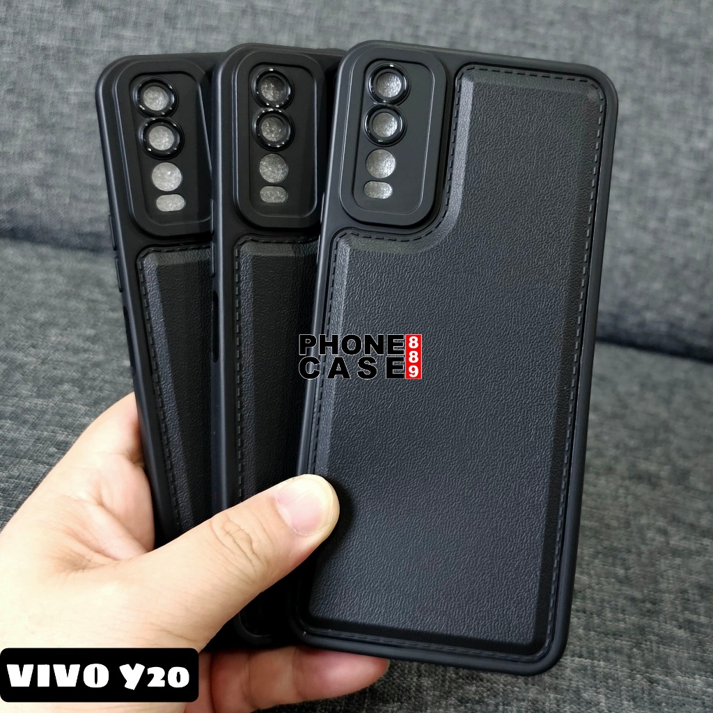 VIVO Y20 VIVO Y12S VIVO Y20I VIVO Y20S CASE LEATHER PRO BLACK CASE BLACK VIVO Y20 VIVO Y12S VIVO Y20