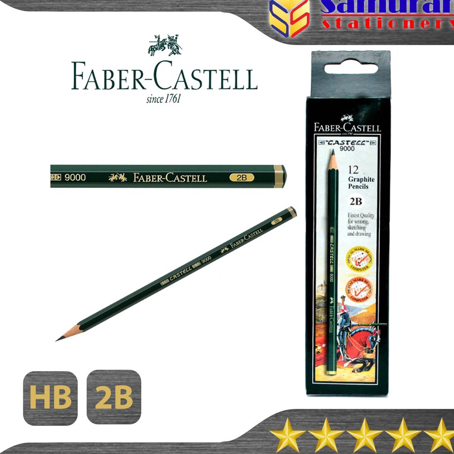 

PENAWARAN TERBATAS Pensil Kayu Ujian FaberCastell 2B HB Asli Graphite Pencils Faber Castell Original 9