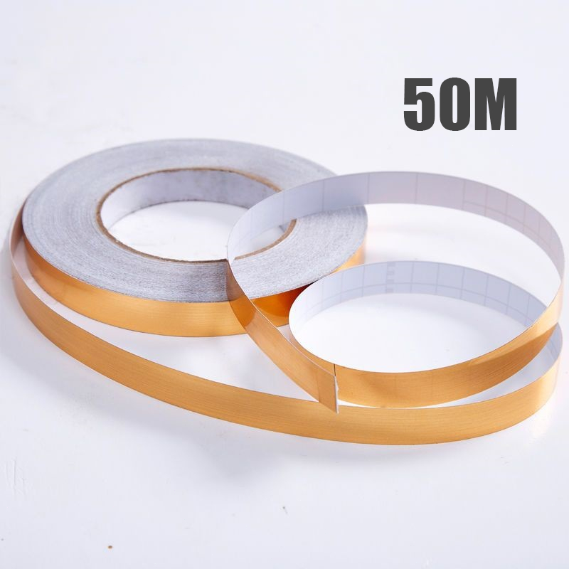 

50M/Roll Gold Washi Tape Gold Selotip Masking Tape Strip Perekat Diri Pita Perekat Dekorasi Langit-langit Stiker