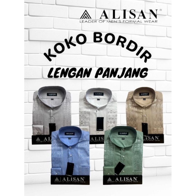 Kemeja ALISAN KOKO BORDIR Lengan Panjang ORIGINAL
