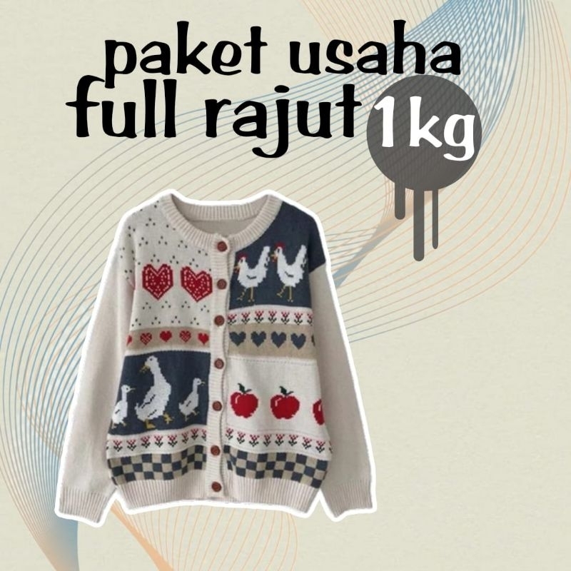 Paket usaha full rajut bkk new 1 kg isi 3-6pcs, rajut murah, baju murah, bisa COD