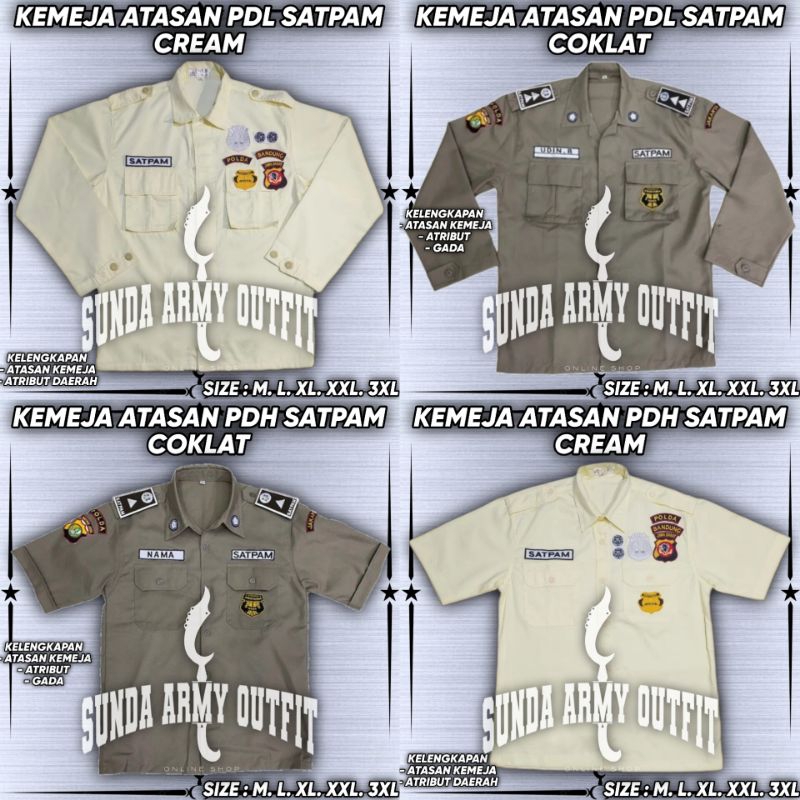 SERAGAM SECURITY TERBARU / SERAGAM SECURITY COKLAT / SERAGAM PDH / SERAGAM PDL / SERAGAM SATPAM TERB