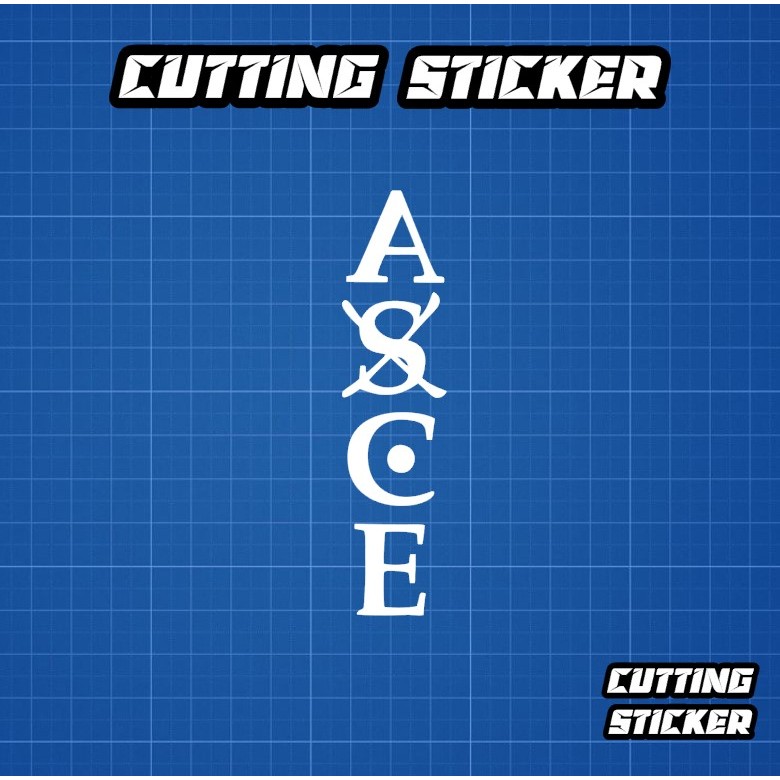 Sticker ASCE Tato Tangan Ace - stiker one piece