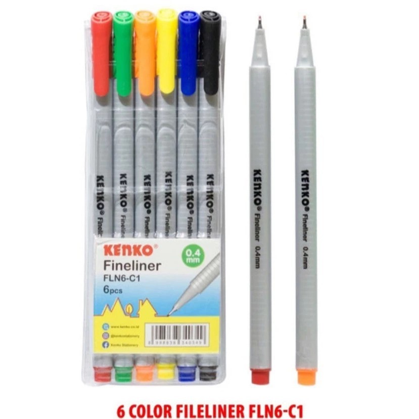 

GEL PEN FLN6-C1 Fineliner 6 Warna 0.4mm KENKO
