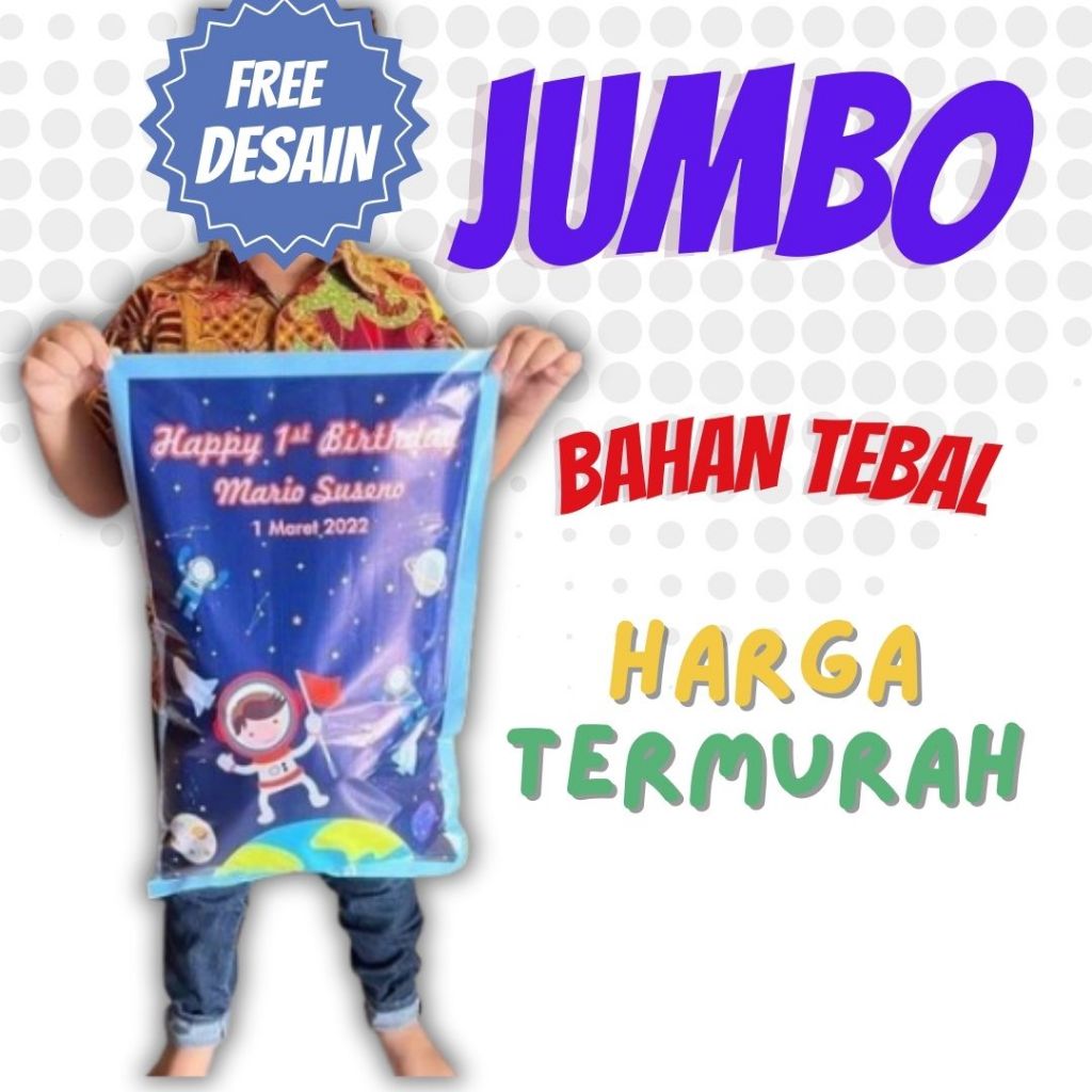 

GIANT SNACK POUCH KEMASAN BINGKISAN ULANG TAHUN NATAL LEBARAN IDUL FITRI TEBAL FREE DESIGN