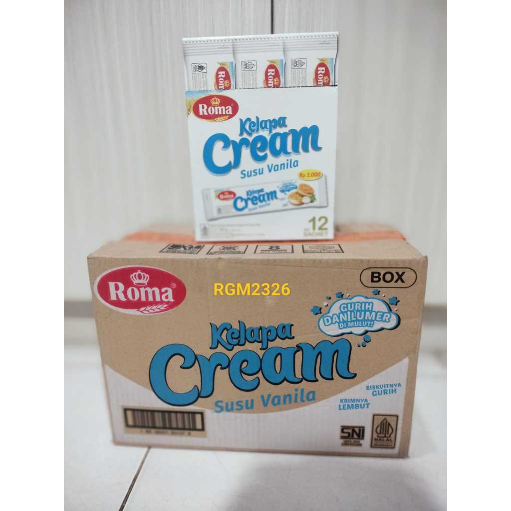 

Biskuit Roma Kelapa Cream Susu Vanila - 1 karton isi 6 box x 12 x 42 g