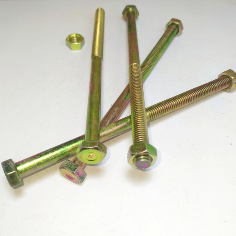 baut mur m8x140 pitch 1,25 baut 12 baut kunci 12 grade 4.6