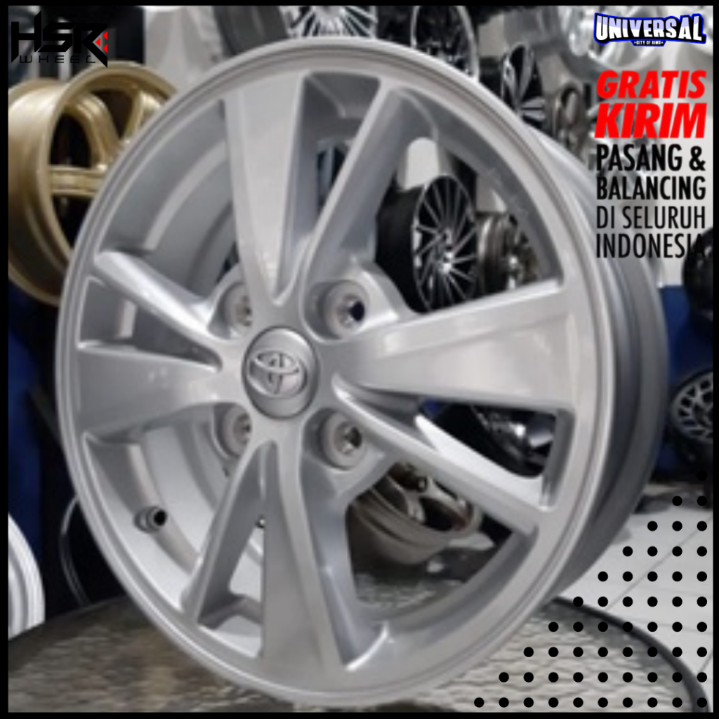 Velg Mobil Avanza Velloz Ring 15 Lebar 5 Hole 4x114,3 Et45 Silver