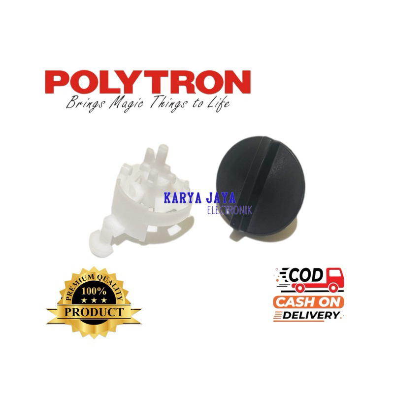 1 Set Selektor + Knop Hitam Pembuangan Air Mesin Cuci Polytron 2 Tabung Original