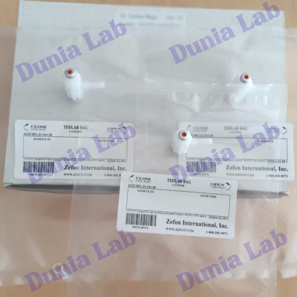 Gas Sampling Bag 1 Liter / Tedlar Bag 1 Liter / Zefon Tedlar Bag 1 Liter