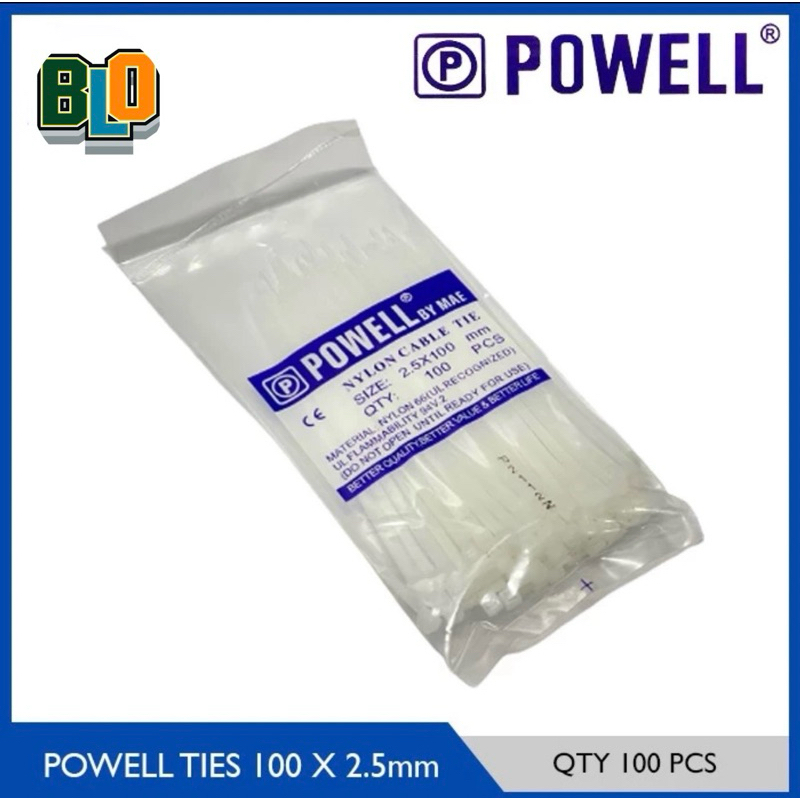 

Kabel Ties 10cm 2,5X100 mm Powell Warna Putih