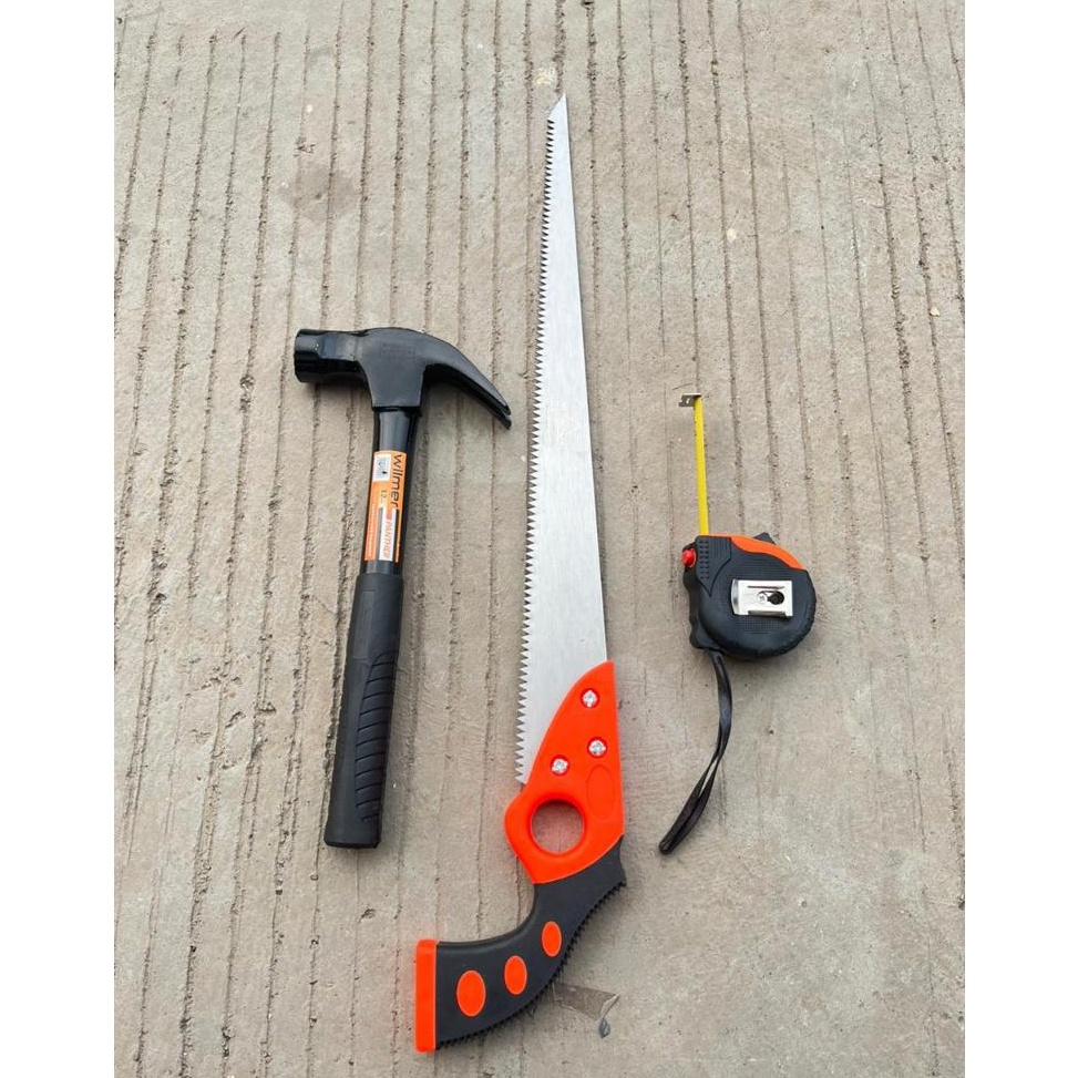 SUPER  YUKIDO Gergaji Kayu Compass 16 Inch  Palu gagang besi  Meteran