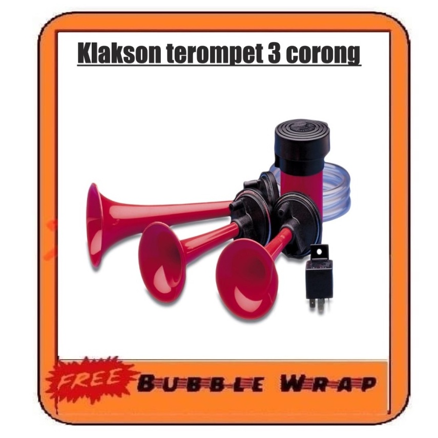 Promo Terbaru COD Klakson keong 3 kepala motor Telolet 3 Corong Horn 12V untuk klakson motor mobil b