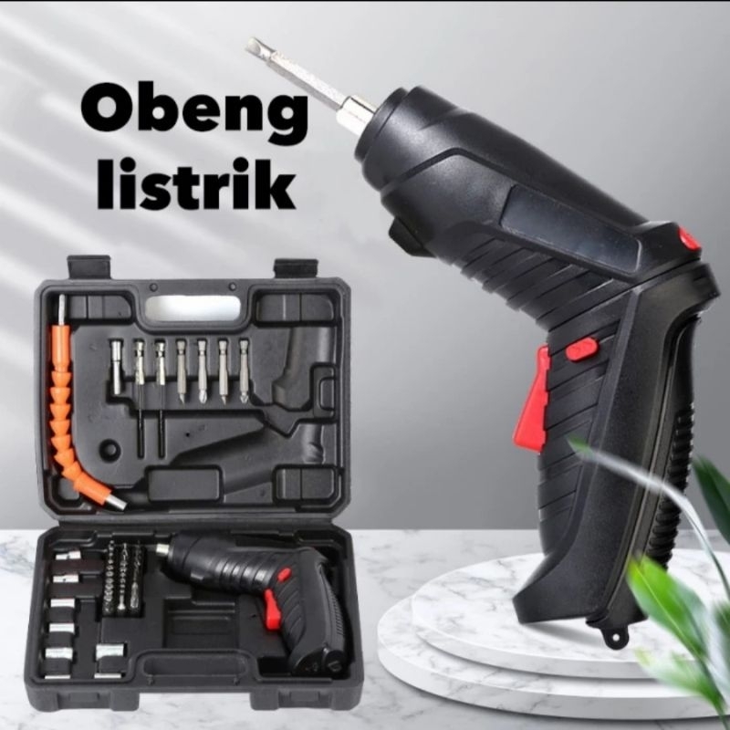 Obeng Listrik Bor Cordless Set 48 Mini Portable Mur Baut Mata Mesin