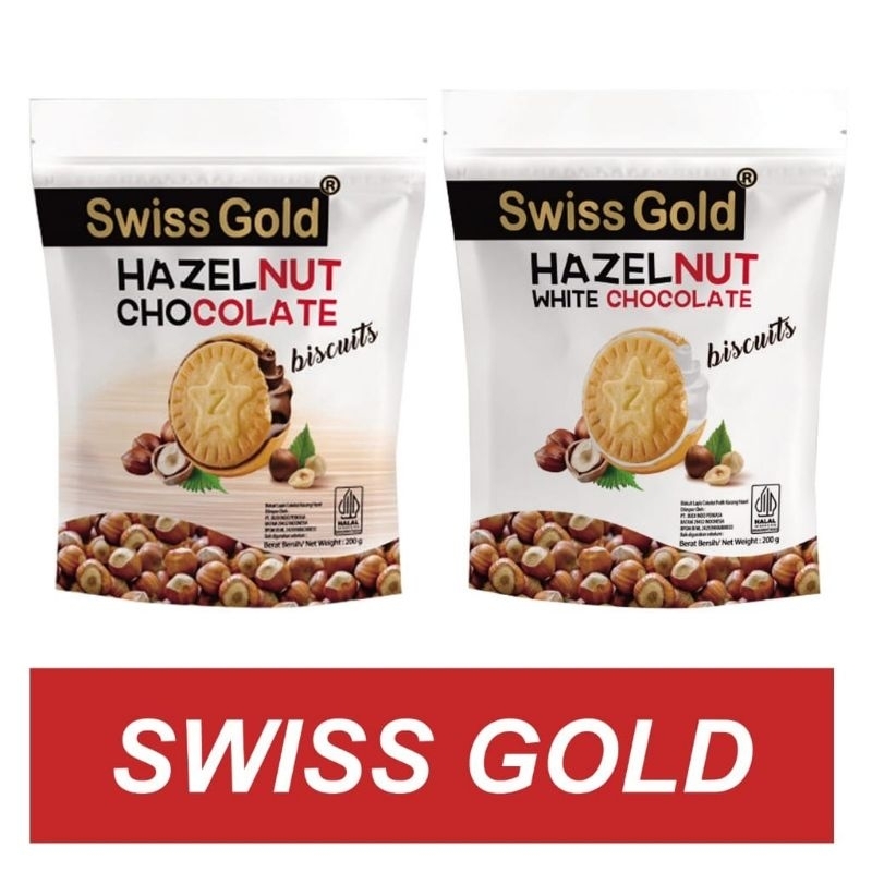 

Swiss Gold Hazelnut Biscuit /Biskuit Hazelnut Milk White Chocolate 100gr