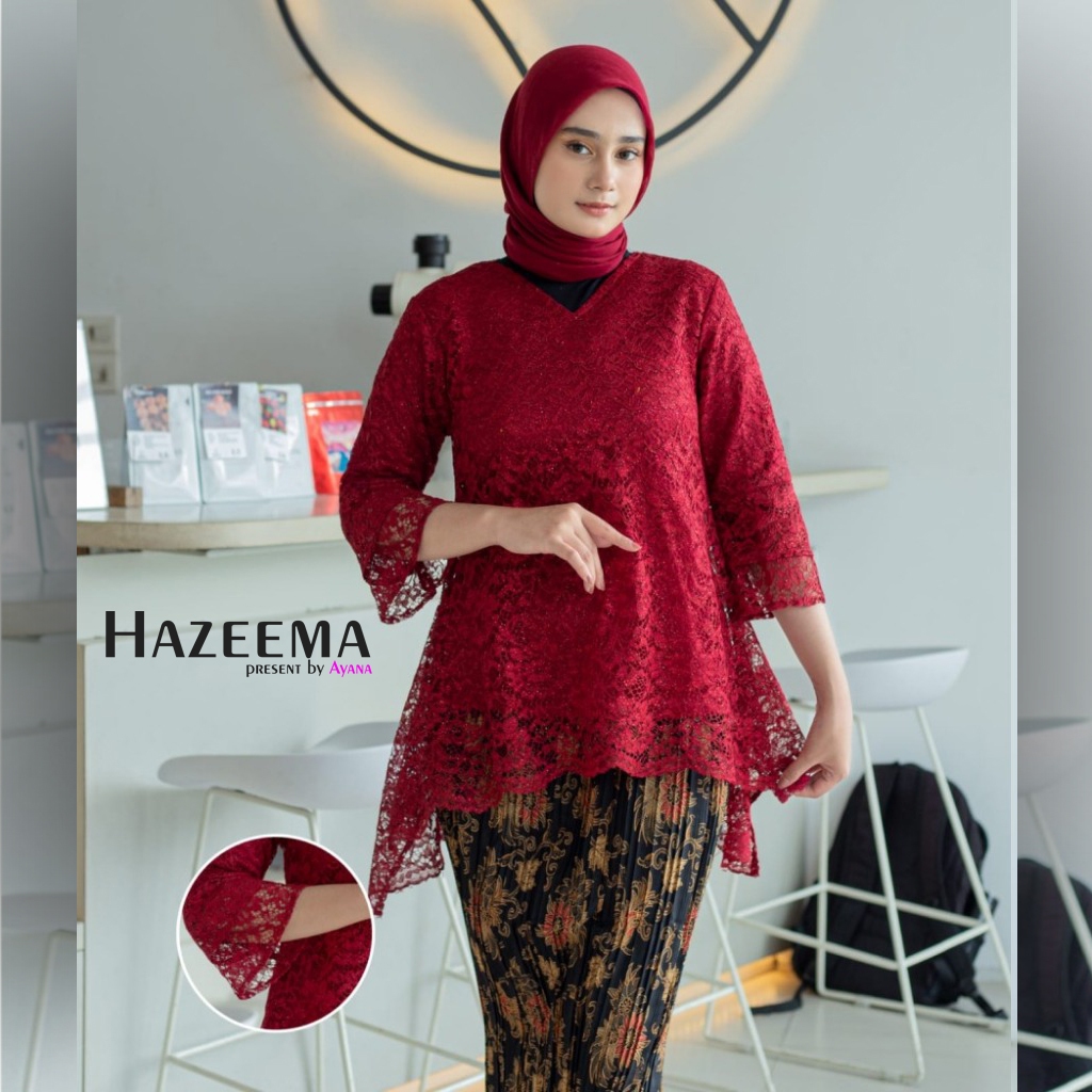 Merah Maroon - 𝗔𝘁𝗮𝘀𝗮𝗻 & 𝗦𝗲𝘁𝗲𝗹𝗮𝗻 𝗞𝗲𝗯𝗮𝘆𝗮 𝗥𝗶𝗻𝗷𝗮𝗻𝗶 / Kebaya Brukat Baju Kurung / Kebaya Wisuda / Kebaya 