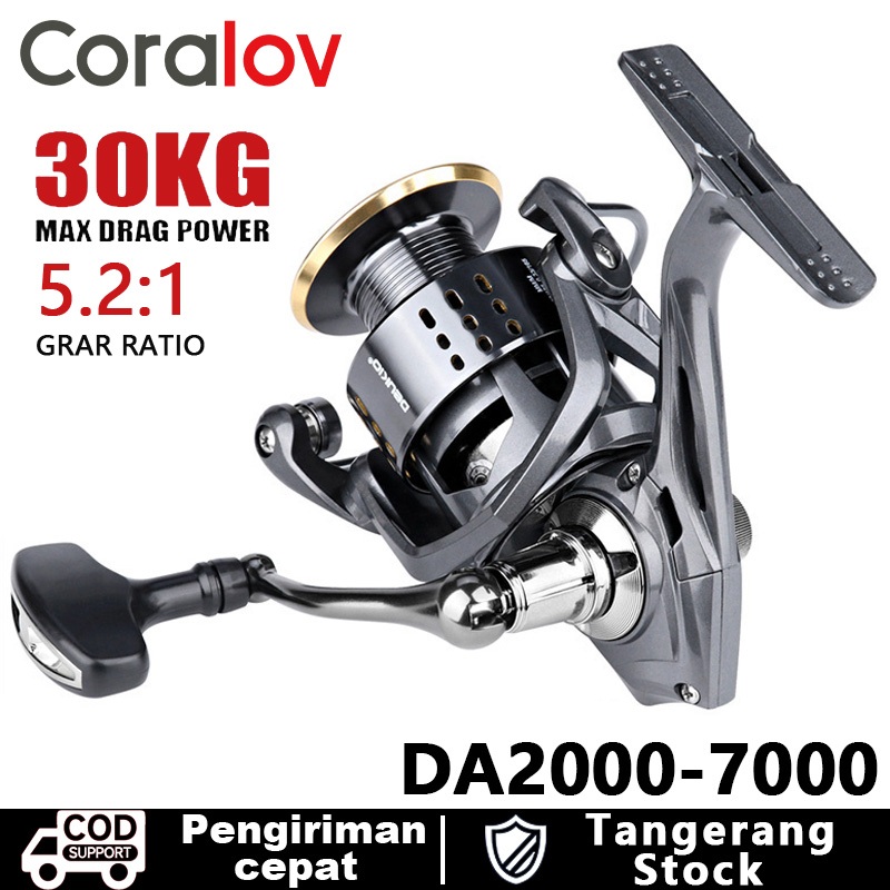 Coralov Deukio Reel Pancing DA2000-7000 Ril Pancing Kuat Full Metal Reel Pancing Spinning Power Hand