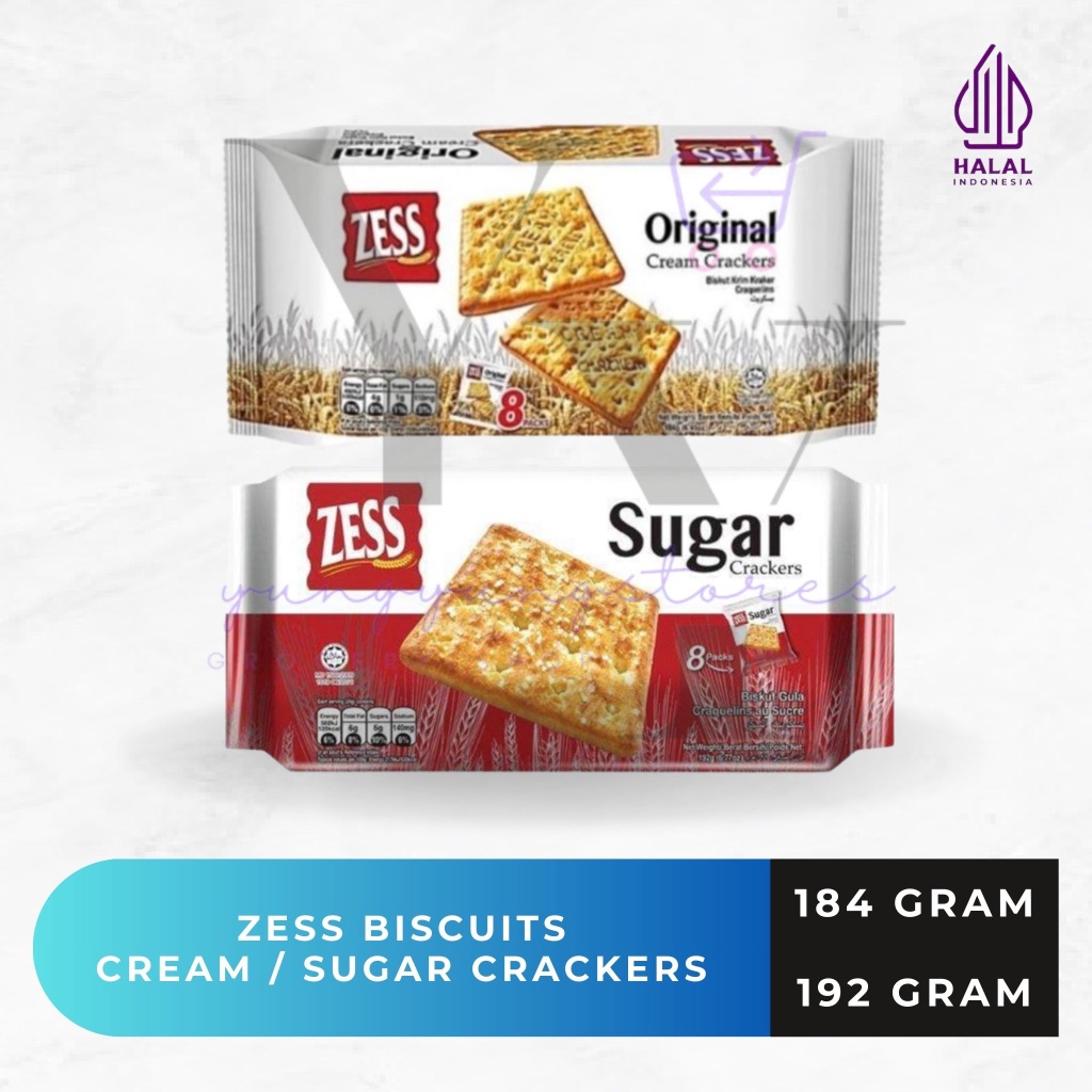 

[SACHET] ZESS Biskuit Original / Sugar Cream Crackers 8 Sachet 184 gram / 192 gram