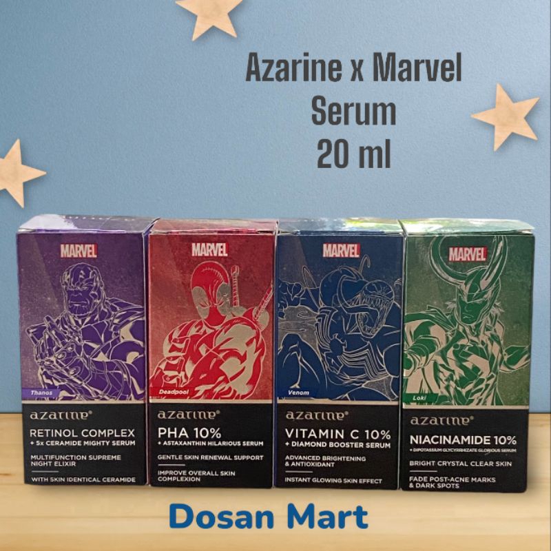 Azarine x Marvel Serum || Azarine Serum Marvel Retinol Complex || Azarine Serum Marvel PHA 10% || Az
