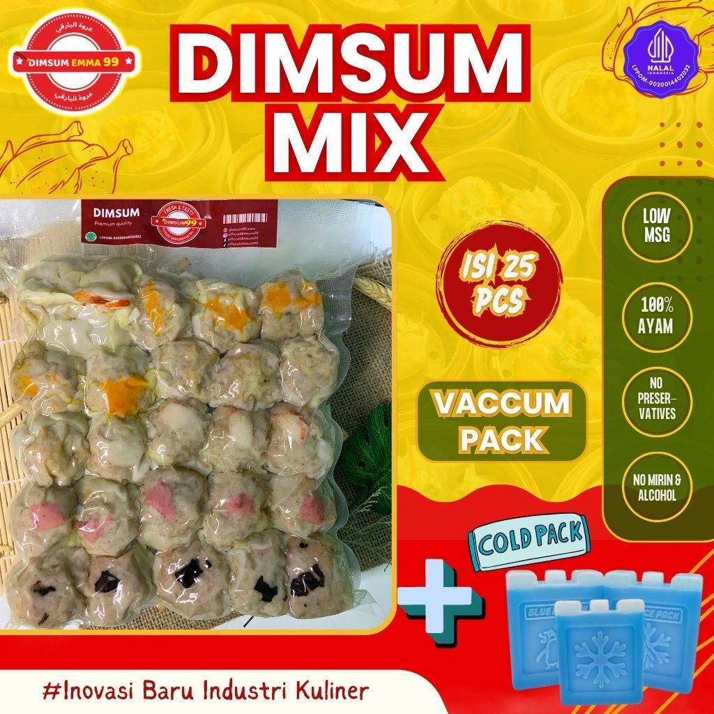 

Dimsum Mix Topping isi 25 Frozen Vaccum Pack + ICE PACK ( Khusus Pengiriman Regular )