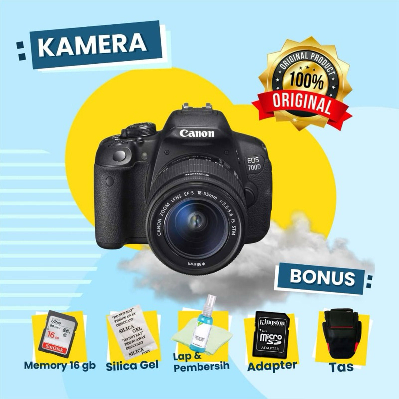 CANON 700D KIT IS Second  Body Only Kamera DSLR Siap Pakai Murah Banyak Bonus Bergaransi