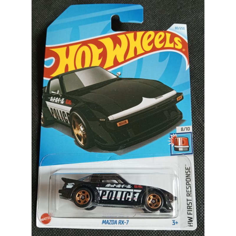 HOT WHEELS MAZDA RX-7 POLICE HITAM