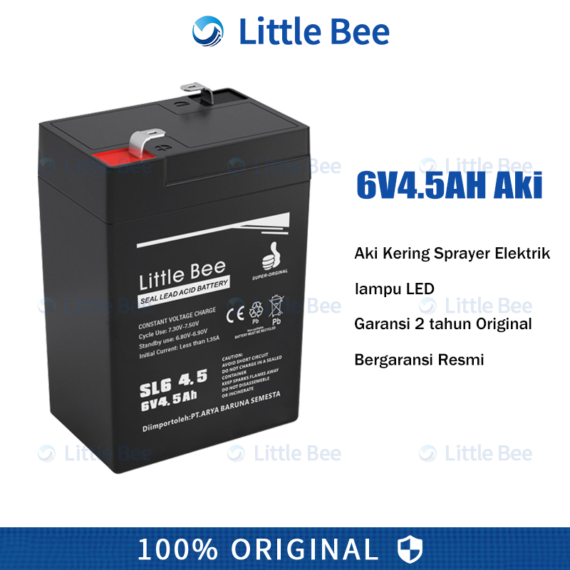 Little Bee 6 volt 4.5 Amper Battery motor mainan anak mobil mobilan Aki Sepeda Listrik Battery 6v 7a