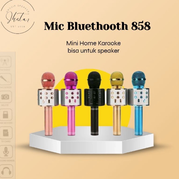 Terbaik COD DAN TERMURAH  Mic ws 858 Microphone Wireless Microphone Bluetooth WS858 WSTER SMULE Wire