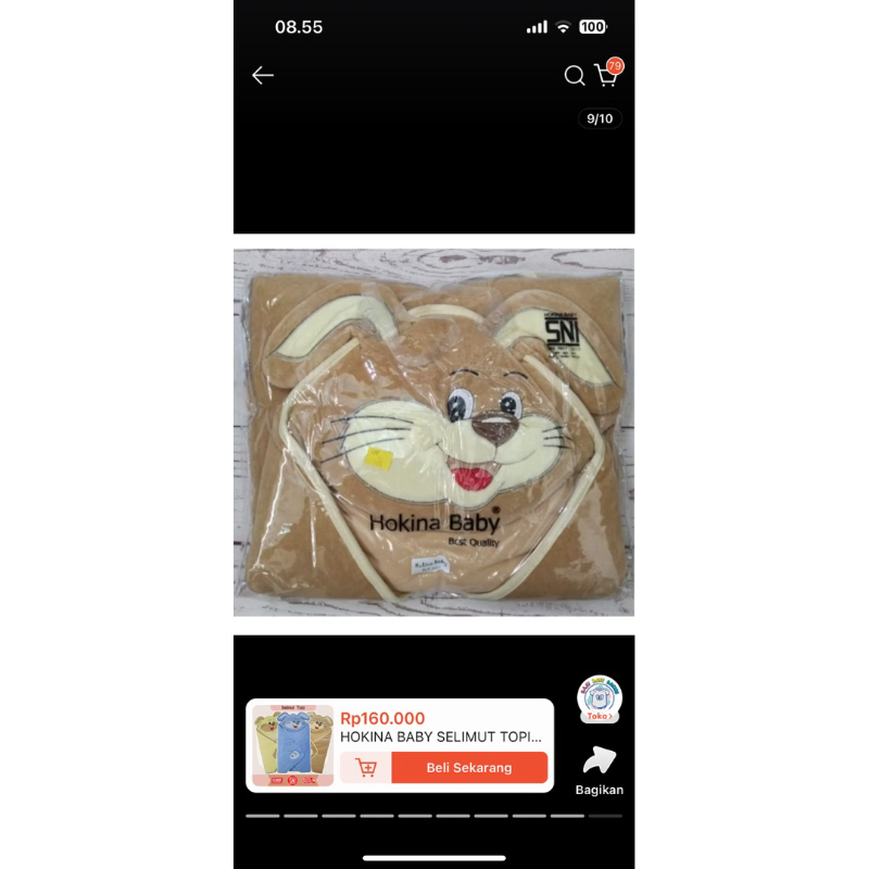 selimut topi hokina baby