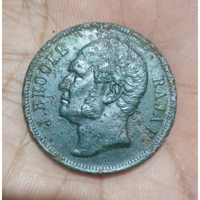 Koin One Cent J Brooke Rajah Sarawak 1863