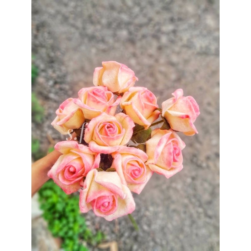 1 Tangkai Bunga Flanel Handmade