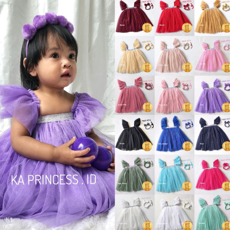 Keluaran Terbaru Gaun Pesta Anak Perempuan 1 Tahun Warna Lilac Rok Tutu Anak Cewek 12  18 Bulan Sage