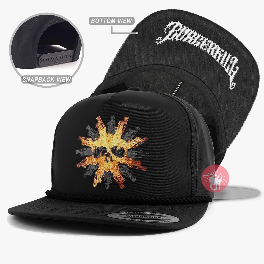 SD2 - Burgerkill Flat-Bill Tali /Double-Design /Topi Baseball Band /Topi Band Metal /Snapback Trucke