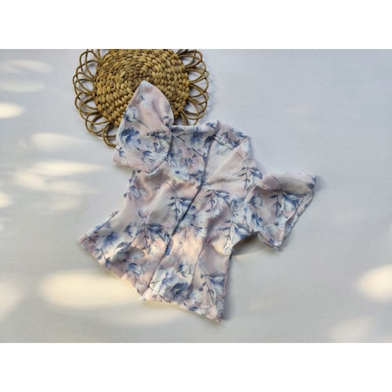 Kebaya Anak Perempuan Sifon Korea Motif Bunga Baju Adat Bali