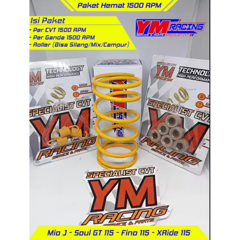 Paket Upgrade CVT YM Racing 1500 RPM Mio J [XRide 115 / Fino 115 / Mio GT / Mio Soul GT] YM Racing -
