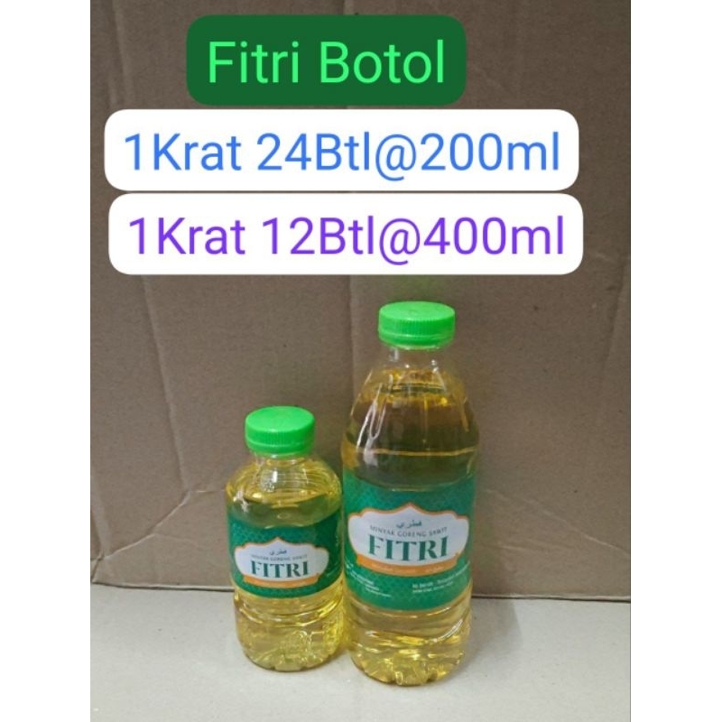 

1 Pack Minyak Goreng Fitri 200ml 24 botol dan 400ml 12 botol