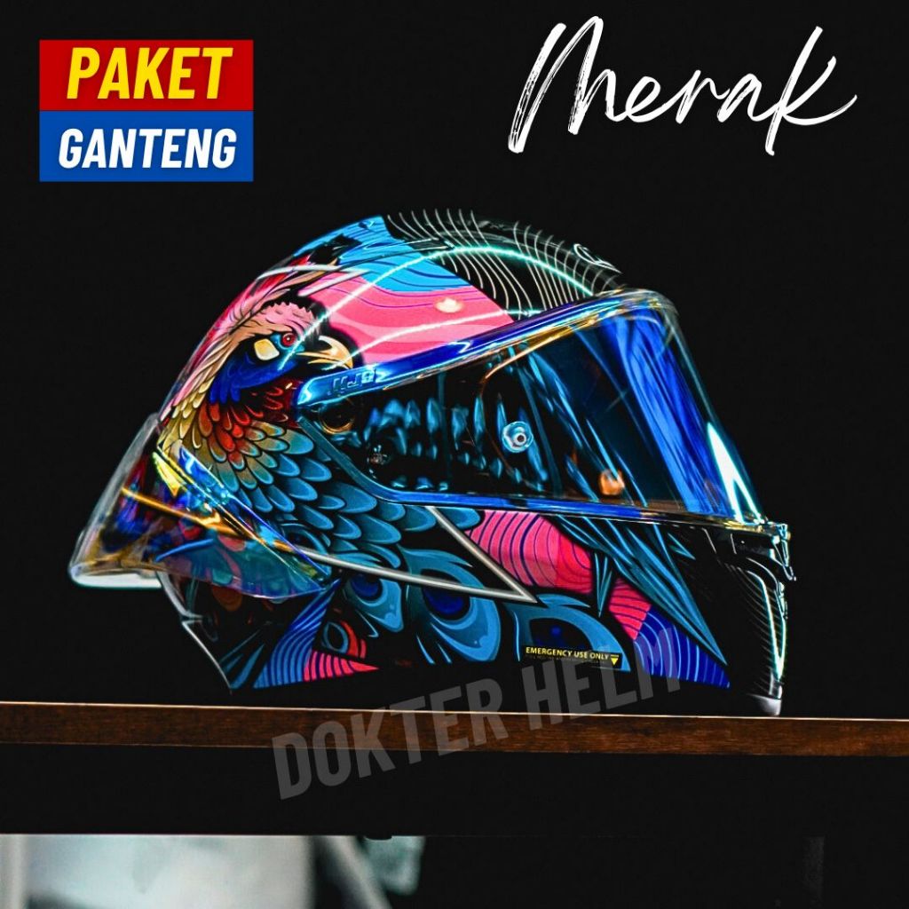 PAKET GANTENG NJS ZX1R GT MERAK - Helm Full Face NJS ORIGINAL SNI