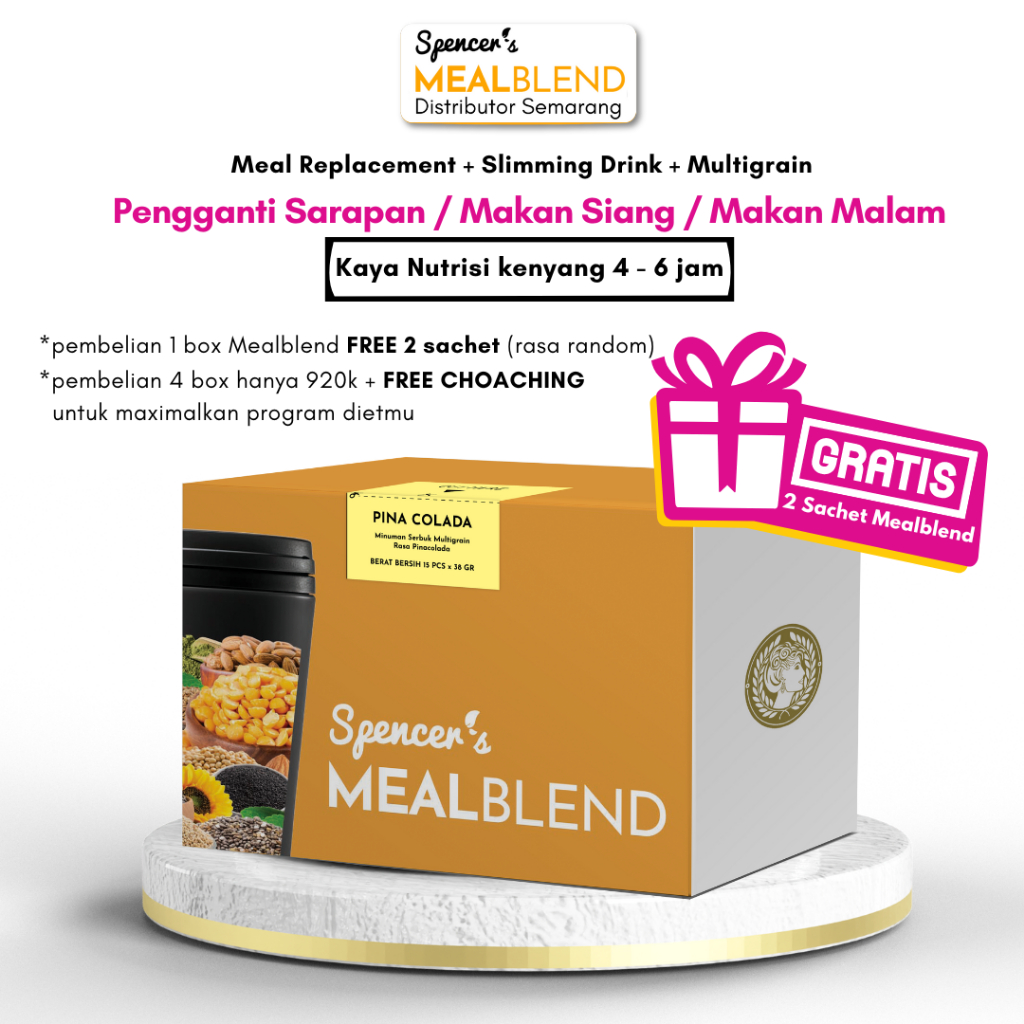 

Spencer's MealBlend Pina Colada Mocktail Box @ 15 Sachet Meal Replacement Multigrain