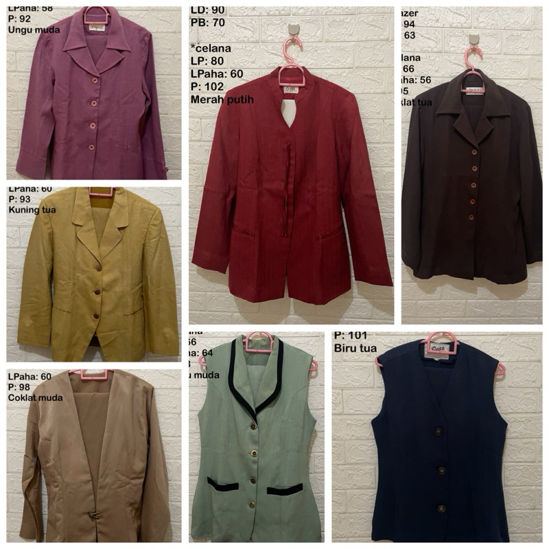 Preloved one set blazer jas vintage kantor