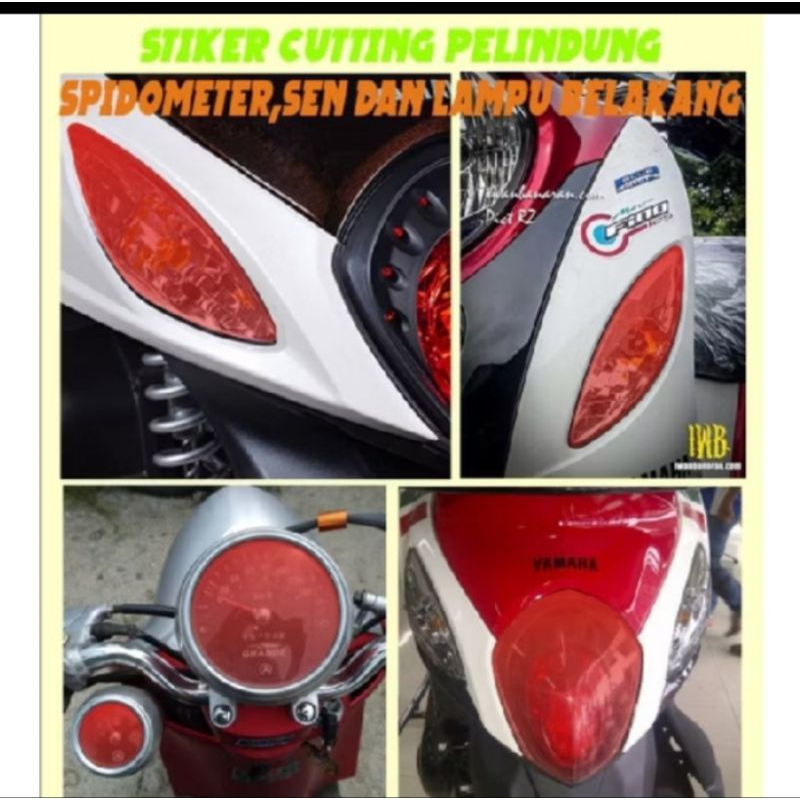 STIKER VARIASI PELINDUNG MIKA SPIDOMETER, SEN DAN LAMPU BELAKANG MOTOR FINO